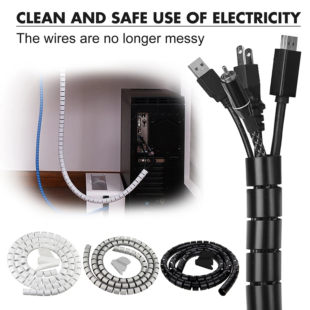 

Cable Wire Wrap Organizer Spiral Tube Cable Pipe Protector Cable Wire Sleeve Cover Tube Flexible Management Wire Storage Pipe