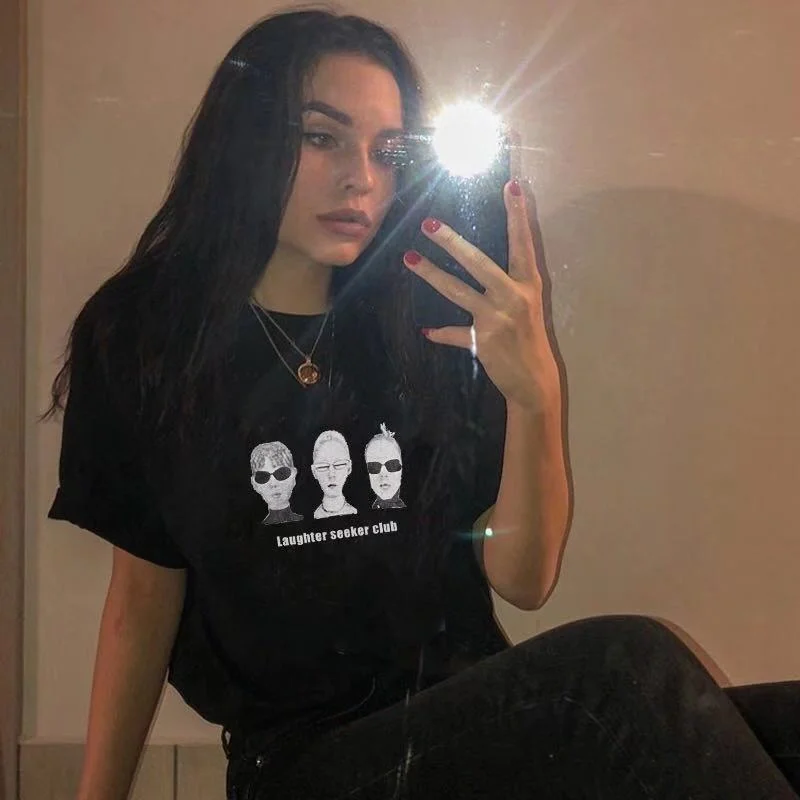 Женская футболка с круглым вырезом и коротким рукавом Повседневная Свободная