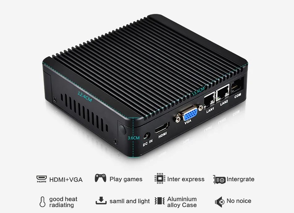 Четырехъядерный процессор Intel Celeron J1900 Мини ПК с четырёхъядерным процессором ОС Windows 10 промышленный Micro компьютер HDMI VGA Wi-Fi 2xlan 4xusb RJ45 для RS232
