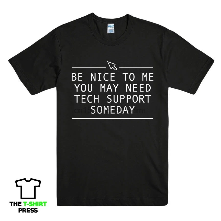 Технологическая поддержка принтованная Мужская футболка забавная Новинка