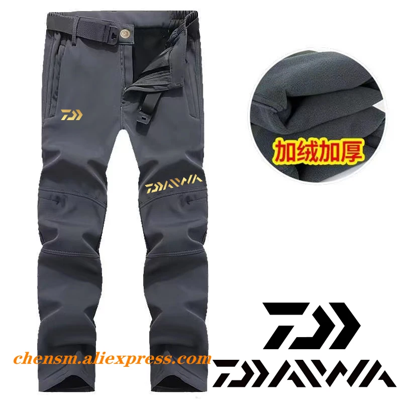 

Daiwa Winter Men Softshell Fleece Outdoor Fishing Pants Trekking Fishing Waterproof Climb Hiking Ski Warm Trousers Clothes