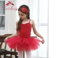 new girls red ballet tutu dress dance costume party dress for kids