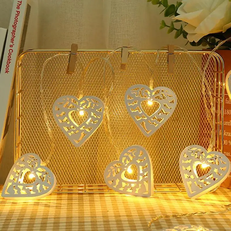 

2m 10 LED Lamp Garland String Maple Leaf Filbert Heart Festival Decoration Lighting Strings Christmas Bedroom Household Lighting