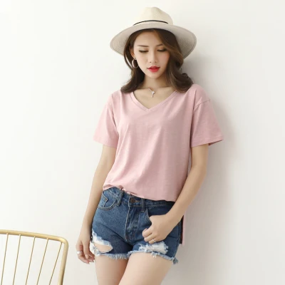 

Fashion Logo Printing beige T Shirts Women's Short Sleeve Fashion 100% cotton Female T-Shirts
