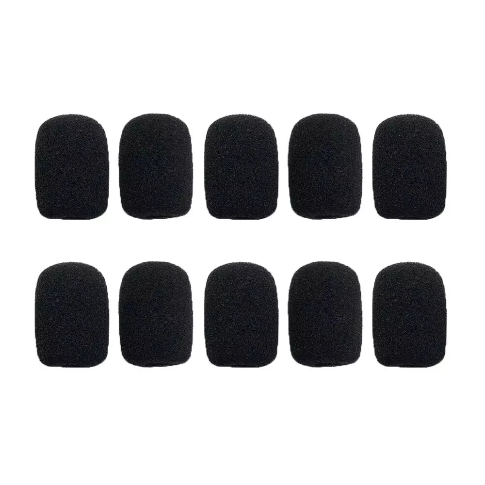 

10Pcs/set Black Soft Replacement Foam Covers Windscreen Windshield Sponge Covers for Headset Microphone Mic Cover