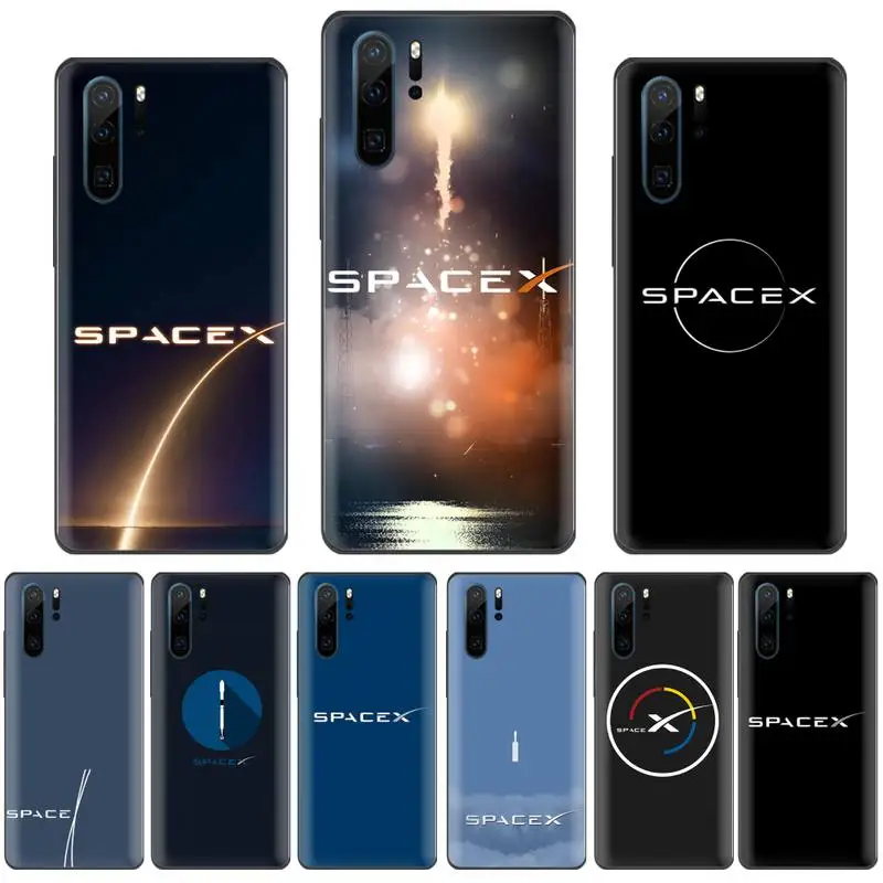 Космический корабль spacex черный мягкий чехол для телефона Huawei Honor 7C 7A 8X 8A 9 10 10i Lite 20