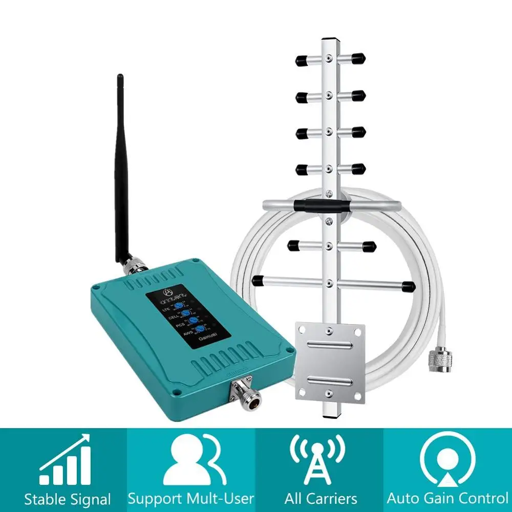 ANNTLENT AT&T Verizon Cell Phone Signal Booster 700/850/1700/1900MHz for Improve LTE Data & Voice Call Home Amplifier