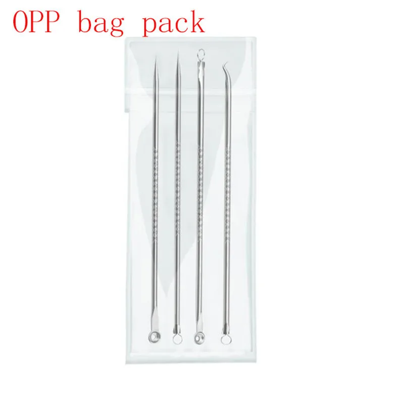 

4pcs/Set Double-Ended Acne Needle Blackhead Blemish Remover Pimple Comedone Facial Cleaning Stainless Steel Box Or Bag Random
