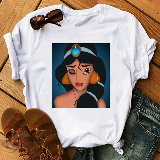 BONJEAN Women Clothes New Summer Thin Section Tshirt Spoof Princess Streetwear Lesbian Gay T-shirt Funny Female Tops Tee | Женская