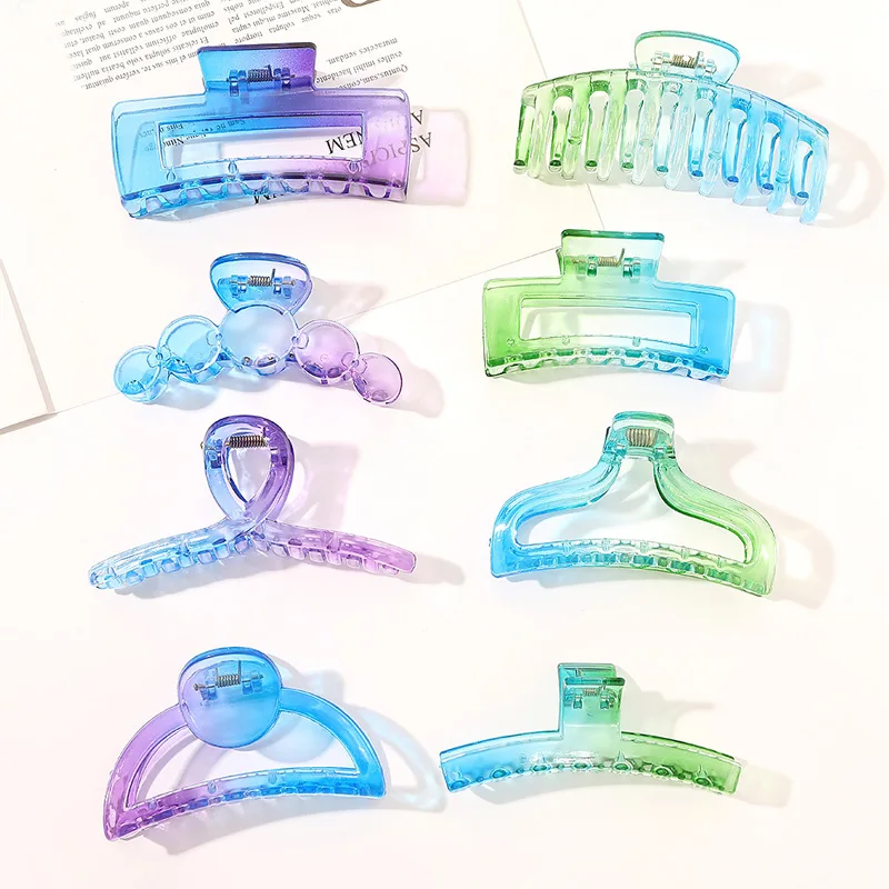 

Solid Color Claw Clip Large Barrette Crab Hair Claws Bath Clip Ponytail Clip for Women Girls Hairpins Headwear Hair Accessories