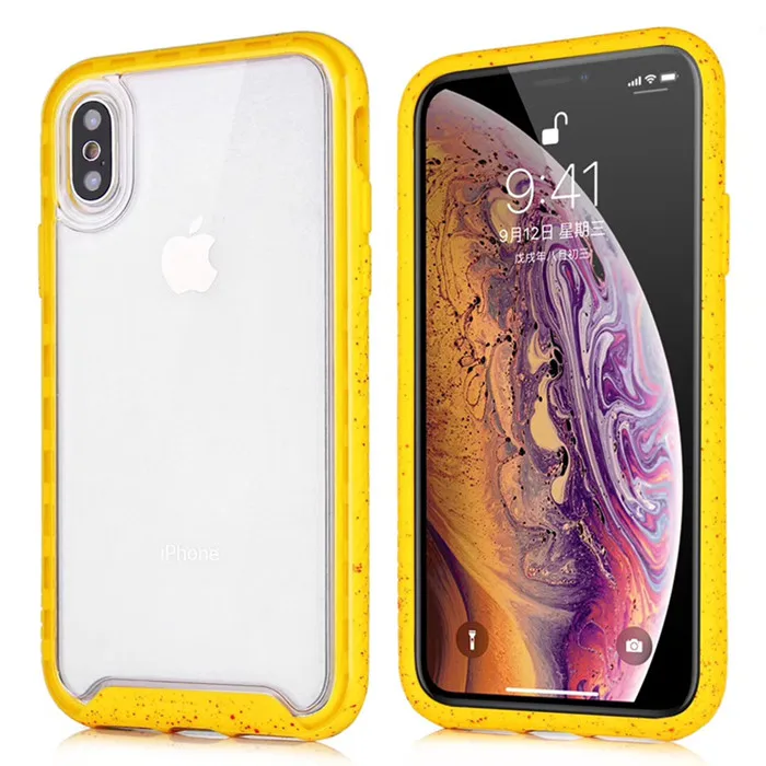 Yellow Противоударный гибридный защитный ТПУ бампер Прозрачный чехол для iPhone 11 Pro Max XS MAX XR 11 8 7 6 Plus противоударный силиконовый роскошный чехол для телефона - Цвет: Yellow