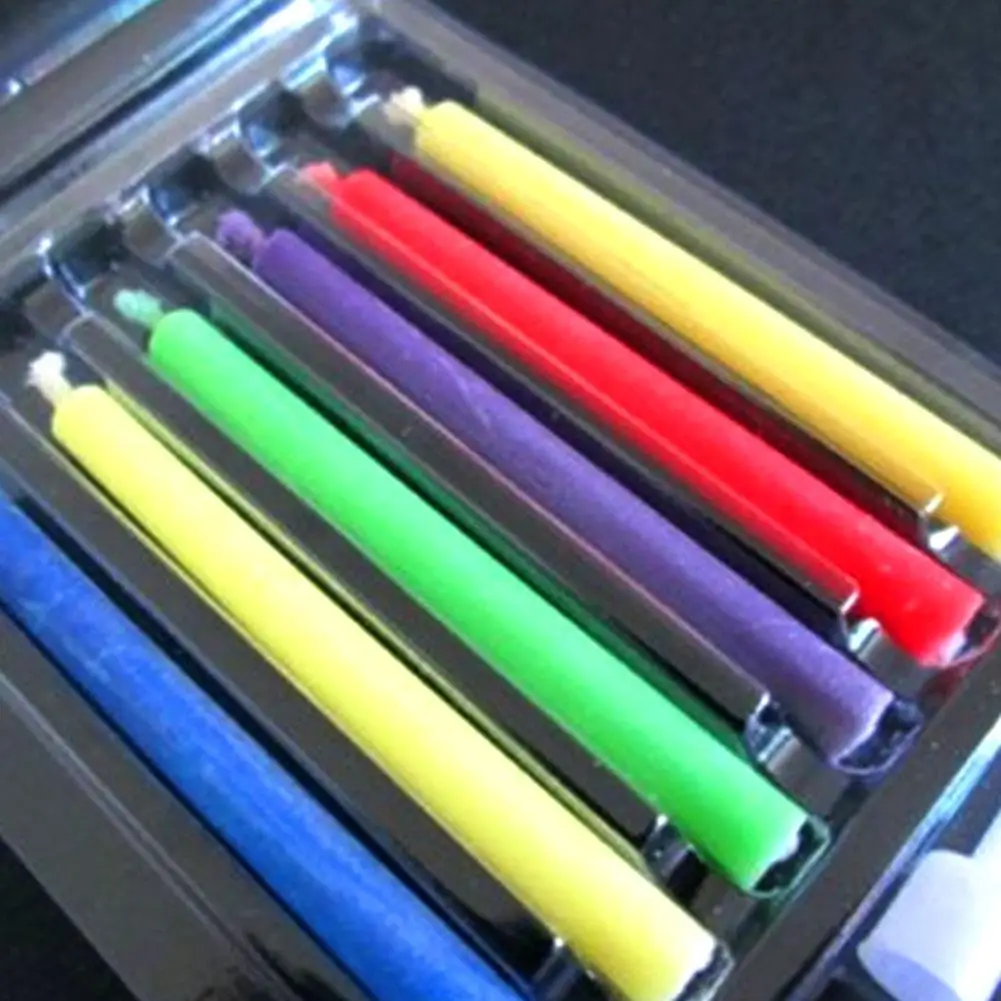 Colored Candle for Happy Birthday Flames Safe Candles Colorful Party Decorations Cake 6Pcs Festivals W/Holders Wedding Dessert