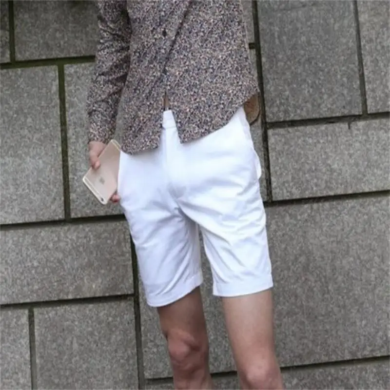 Men's Leisure Shorts Summer New Pure Color Simple Fashion Youth Urban Trend Popular European And American Style Slim Suit Shorts