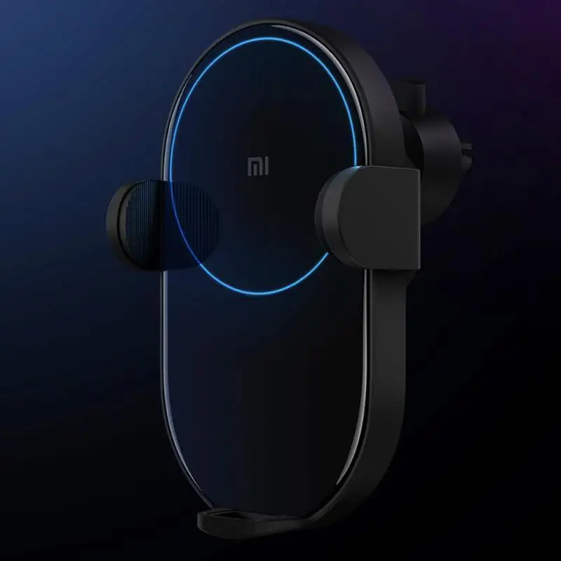 Оригинальное беспроводное автомобильное зарядное устройство Xiaomi 20 Вт макс Электрический авто зажим 2.5D стекло кольцо быстрая зарядка держатель для телефона Подставка для iPhone XS X