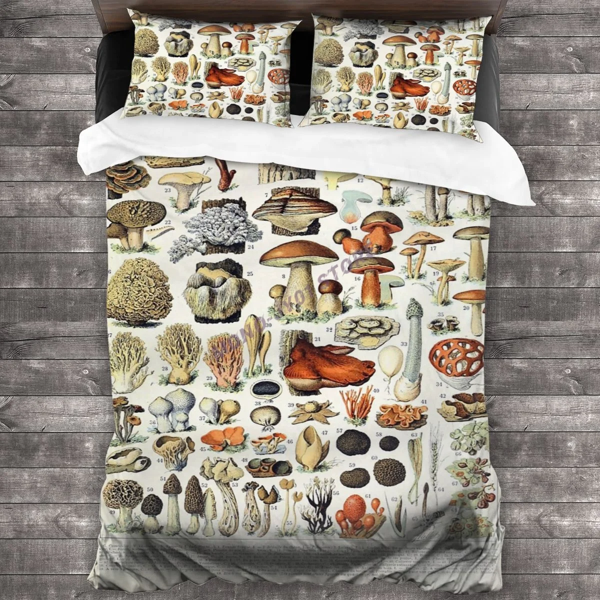 

Adolphe Millot - Champignons A - French Vintage Poster Bedding Set Duvet Cover Pillowcases Comforter Bedding Sets Bedclothes