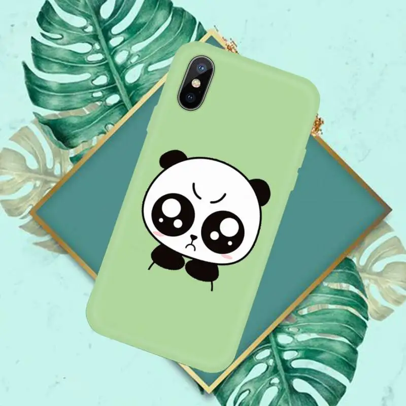 

Riccu cute Panda Bear Phone Case Candy Color for iPhone 6 7 8 11 12 s mini pro X XS XR MAX Plus
