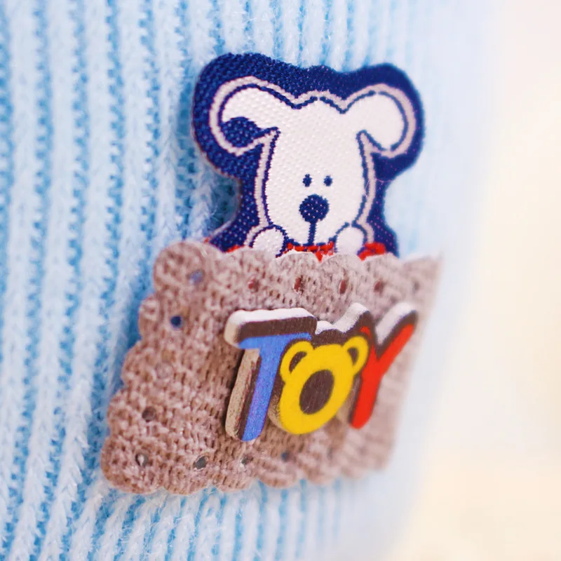 Baby 0-1 Years Hats Rabbit Ear Bonnet Hat for Child Cartoon English Alphabet Cashmere Cap Autumn Winter Newborn Warm Knitted | Детская