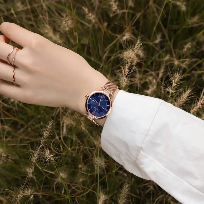 2021 New NAVIFORCE Women’s Watches Business Sport Waterproof With Diamonds Quartz Standard Stainless Steel Ladies Clock Watches