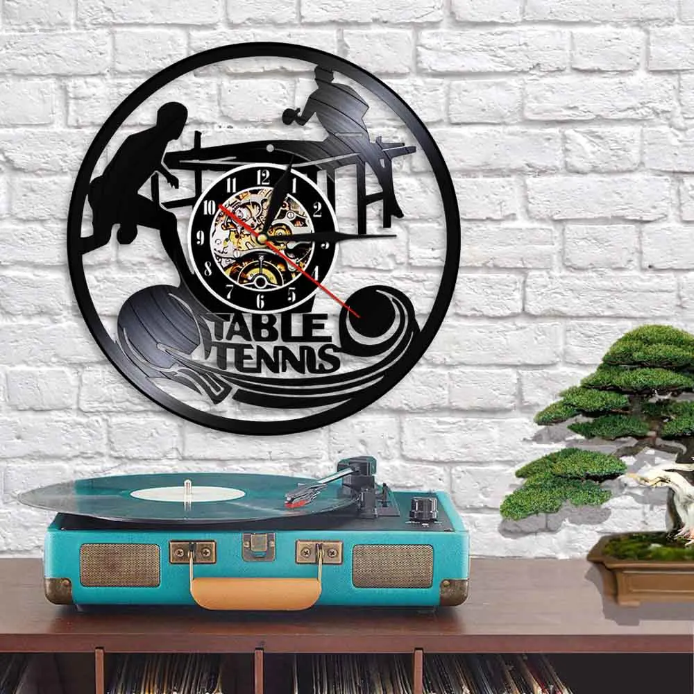 Играть в игры настольный теннис виниловых пластинок часы пинг понг светодиодный