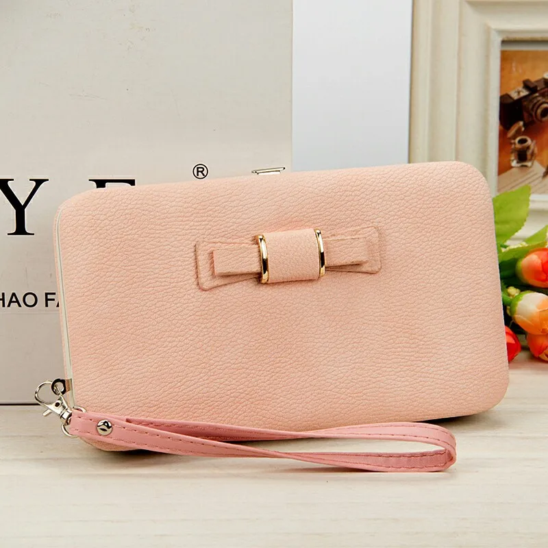 

Wallet Female Women's Wallet Snap Coin Purse Phone Bag Bow Multi-card Bit Card Holder Purse Women Luxury Billetera Mujer