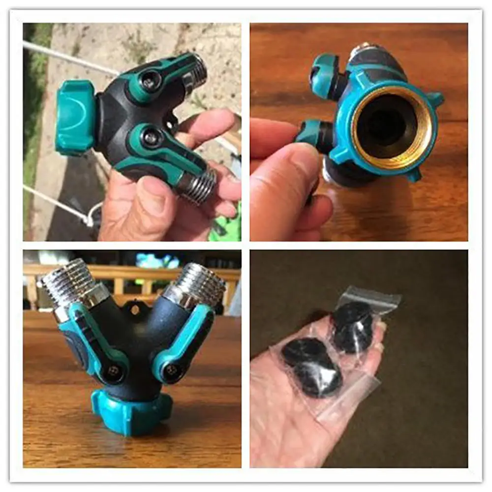 

Water Hose Dispenser for Outdoor Faucet Sprinklers Drip Systems Garden Joint Water Pipe Joint Y Type Double Pass Splitter