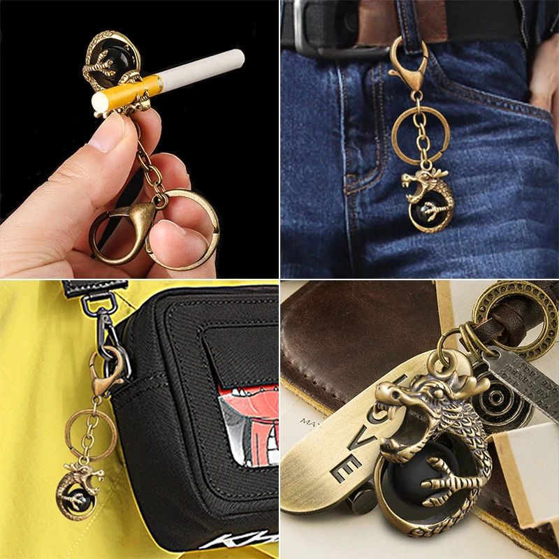 

Portable Keychain Cigarettes Holder Practical Clamp Finger Hand Copper Ring Holder for 8mm Cigarette Smoking Accessories