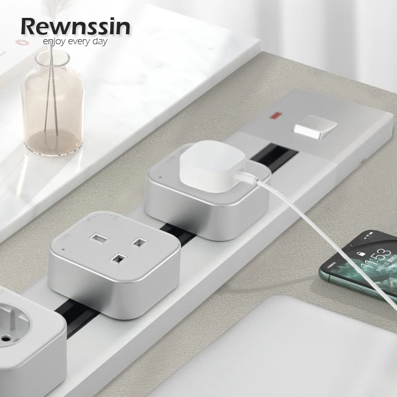 Move Rail Socket With Power Switch LED Indicator Multiple Module Combo Surface Mounted Outlet 250V Office Home Slide | Обустройство