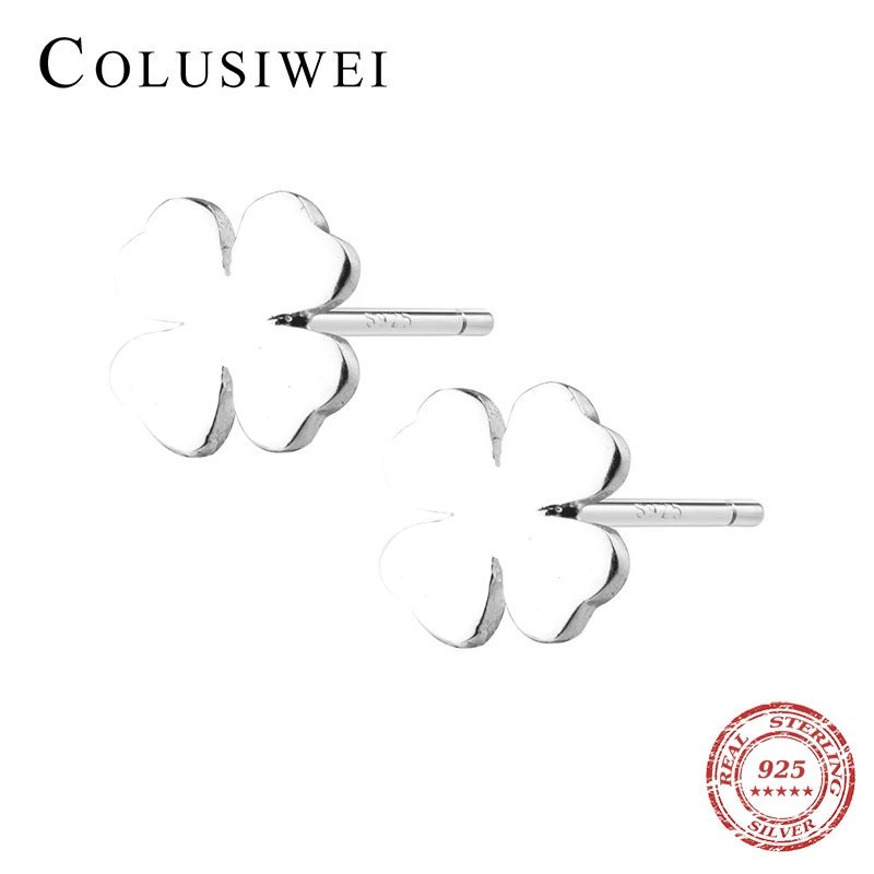 Colusiwei серьги гвоздики на удачу с четырехлистным клевером для женщин милые