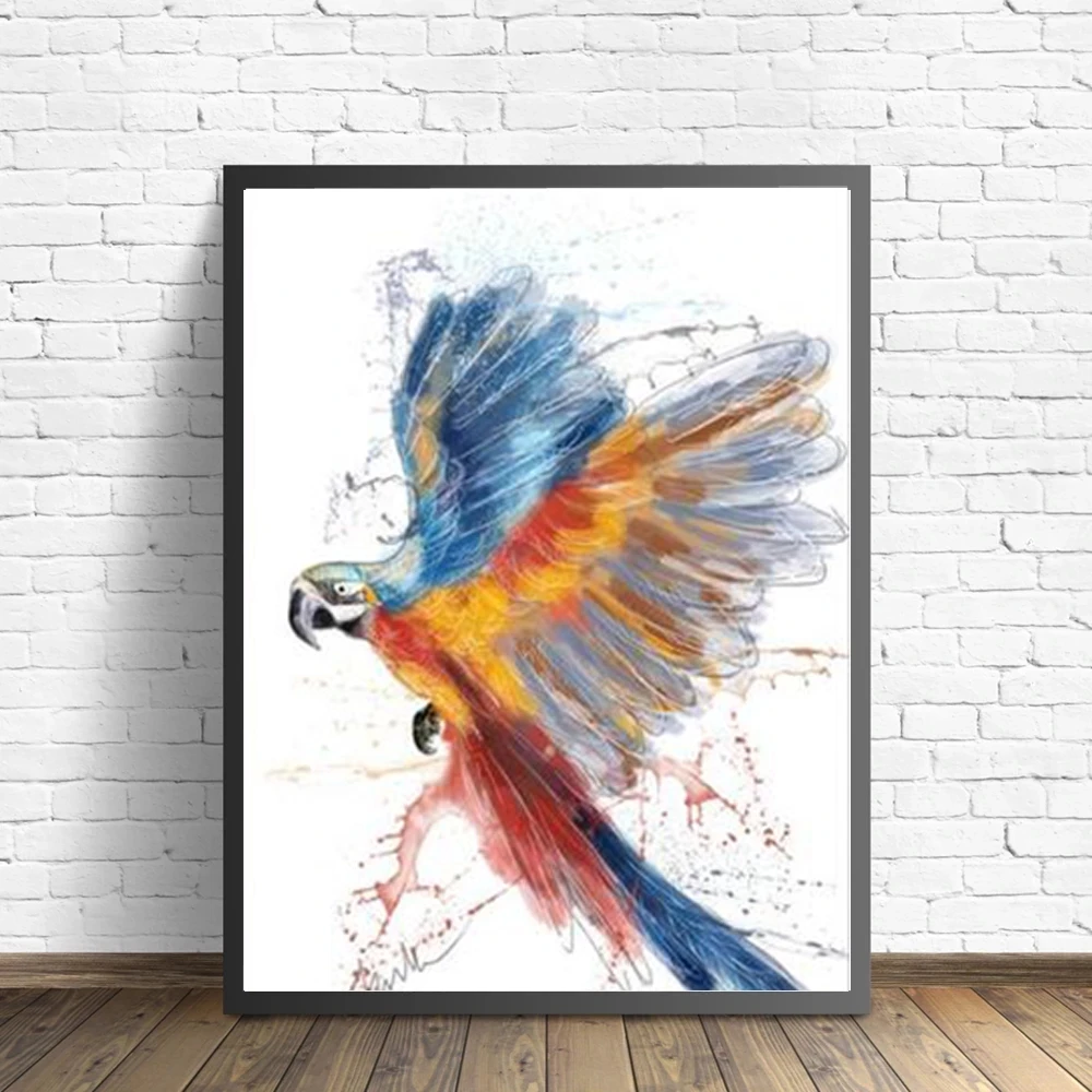 Красочные настенные картины с попугаями животные птицы холст плакаты и принты