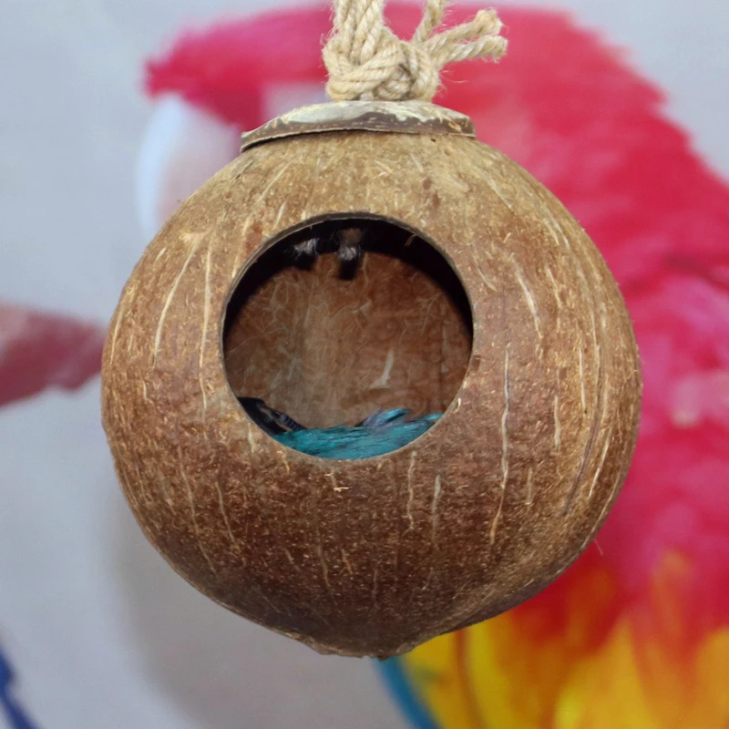 

Bird's Nest Durable Coconut Nest Interactive Coconut Shell Parrot Supplies Toys Birds Nests Natural Parrot Coconut Nest