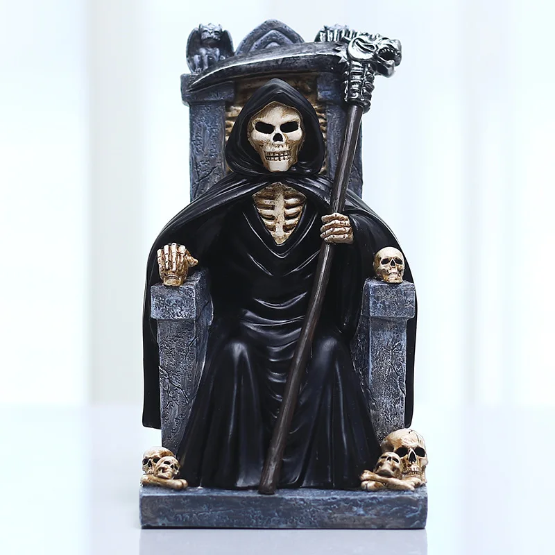 

Resin Throne Death Soul Crafts Halloween Decorations Western Traditional Throne Gifts Horror Desktop Sculpture Statue