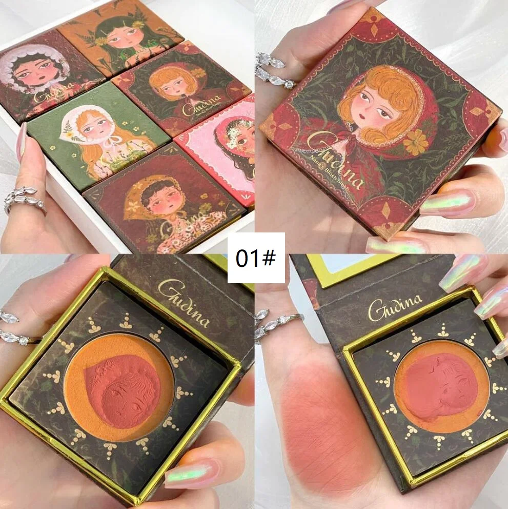 

6 Styles Of Blush Palette Two Tone Pearlescent Vitality Girl Facial Makeup