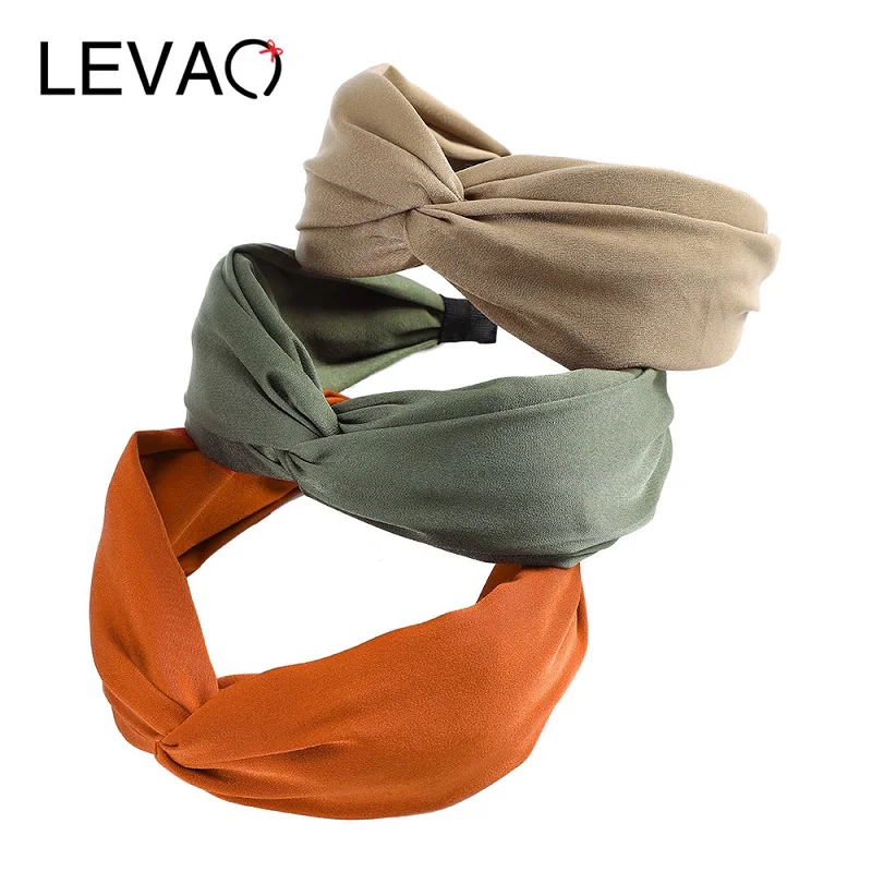 

LEVAO Fashion Cross Headband Hair Hoop Bezel for Women Hairband Wide Turban Band Headbands Girls Headwear Hair Accessories