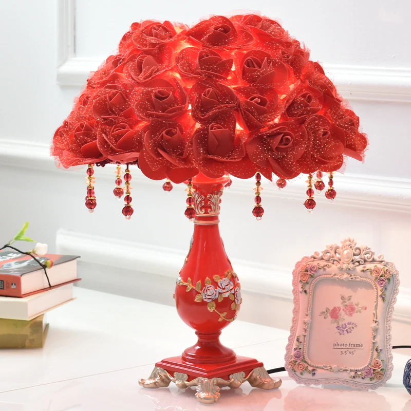 Розовые настольные лампы принцессы для спальни гостиной светодиодный