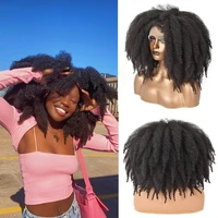 short afro crochet hair lace front wigs with bangs for black women african synthetic ombre glueless cosplay wig lace wig felek