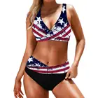 Женский купальный костюм с чашками пуш-ап, бюстгальтер с перекрестными лямками, трусы, купальный костюм с широкими лямками, комплект бикини, пляжная одежда для бассейна