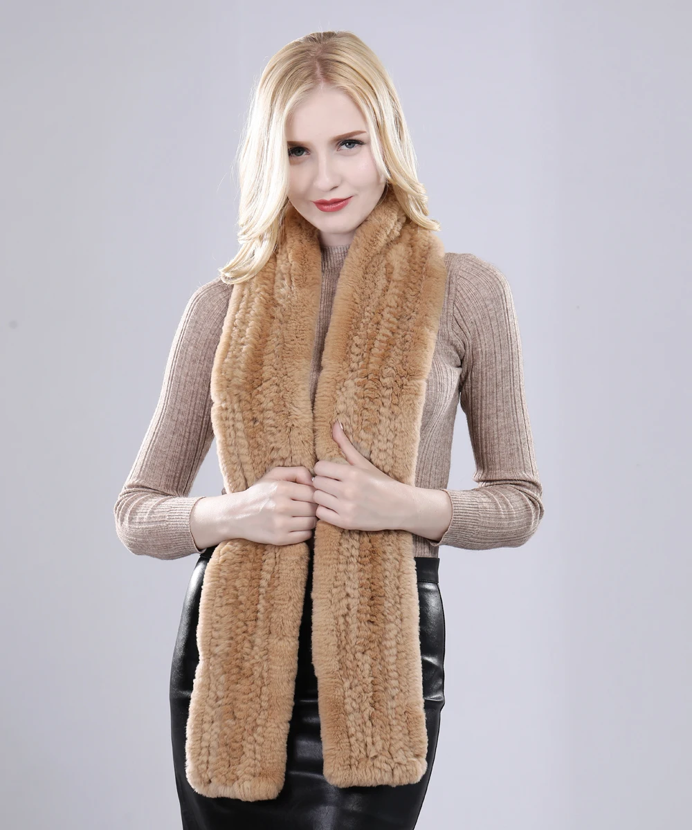 2021 Леди ручной вязанный натуральная шерсть лисий мех шарф Зимний теплый