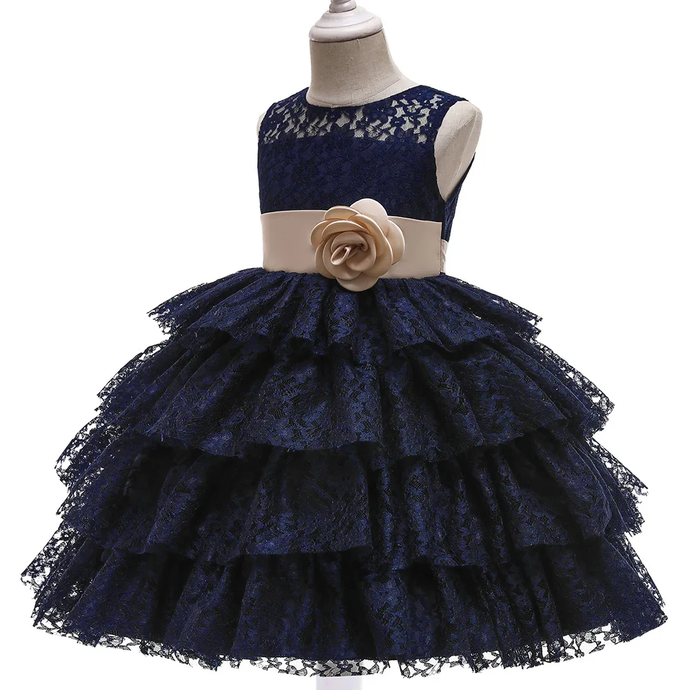 

New children's party dress lace embroidered skirt girl princess dress girl party costumes flower girl dresses