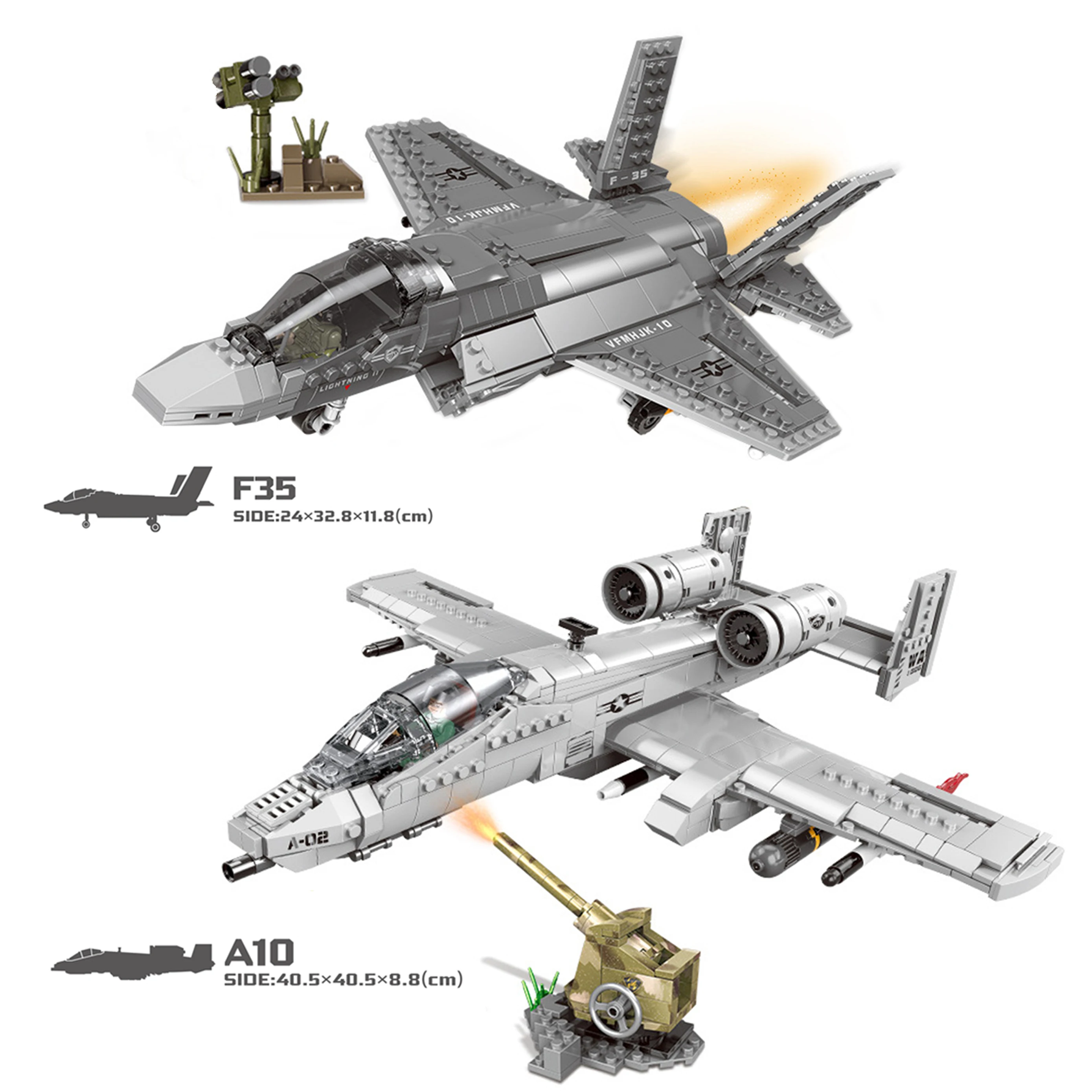 

Модель военного самолета ВВС США A10 Thunderbolt II F35, конструктор, игрушка для детей, подарок для детей