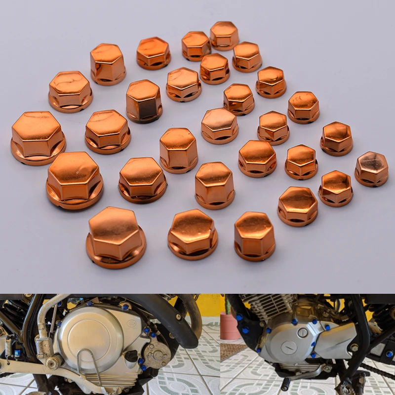 30 шт./компл. мотоцикл с крышкой для винта гайка болт украшение хромированный