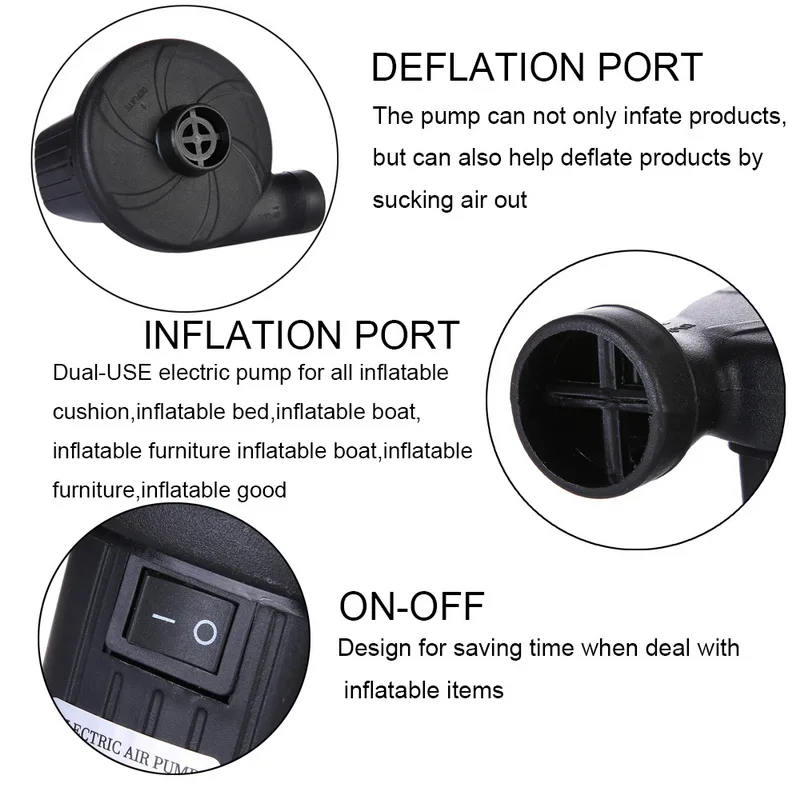Электрический быстрозаполняющий воздушный насос для надувного бассейна плот
