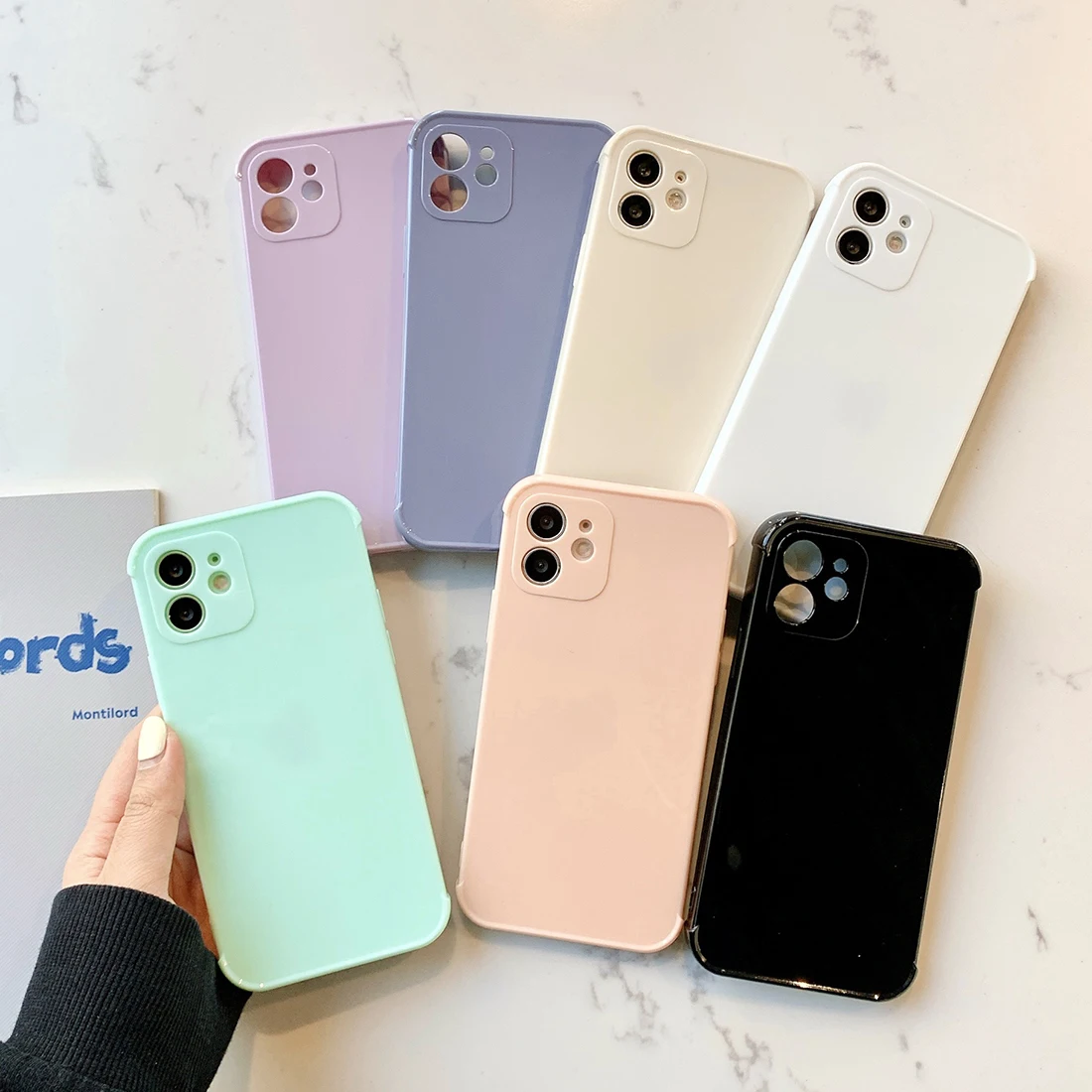 

Luxury Pure Color Silicone Phone Case, Suitable For iPhone 12 11Pro XSmax XS XR X 8 7 Plus Anti-Drop Case
