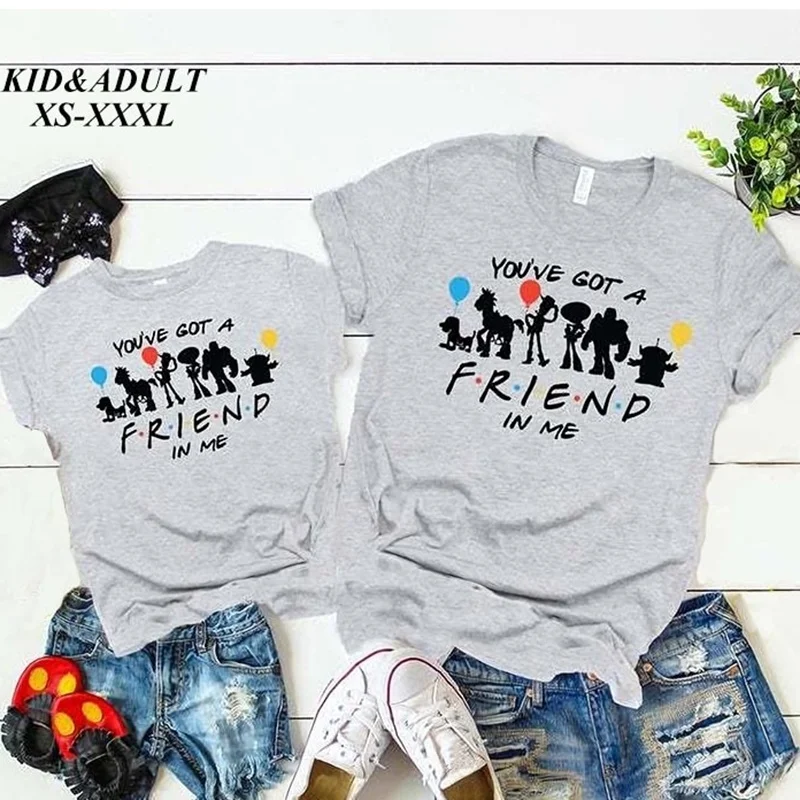 

Funny Cartoon T-shirt, You've Got A Friend In Me,Family Matching Cotton Short Sleeve for Adult&kid