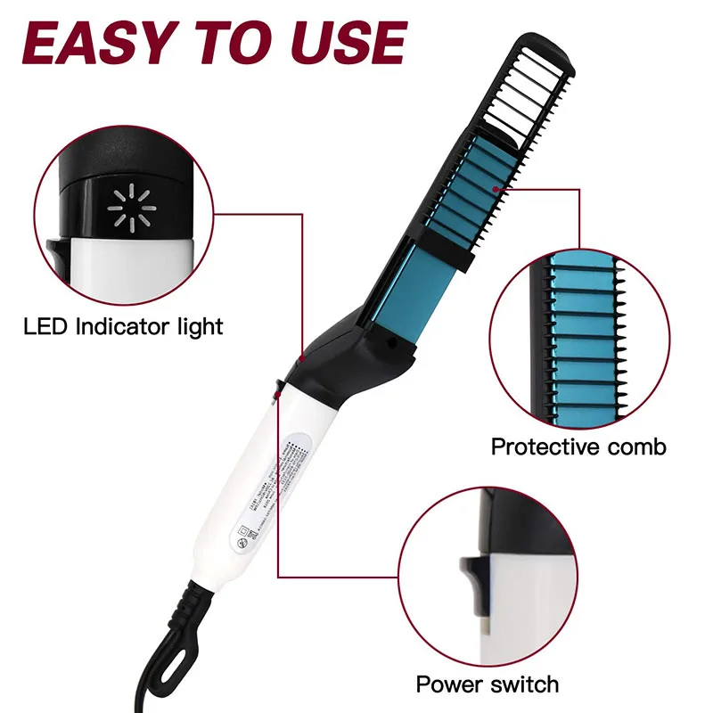 

Multifunctional Hair Comb Beard Straightener Hair Straighten Comb Hair Curler Quick Hair Styler For Men Quick Hair Male Board