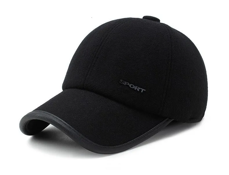 Теплая хлопковая Толстая Кепка Snapback Горячая зимняя бейсболка для мужчин с ушками мужские шапки для отца защита ушей