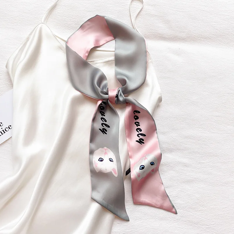 

2020 New Brand Neck Scarf Women Silk Hair Small Foulard Shawls And Wraps Lady Office Neckerchief Hijab Bandana Scarves Pashmina