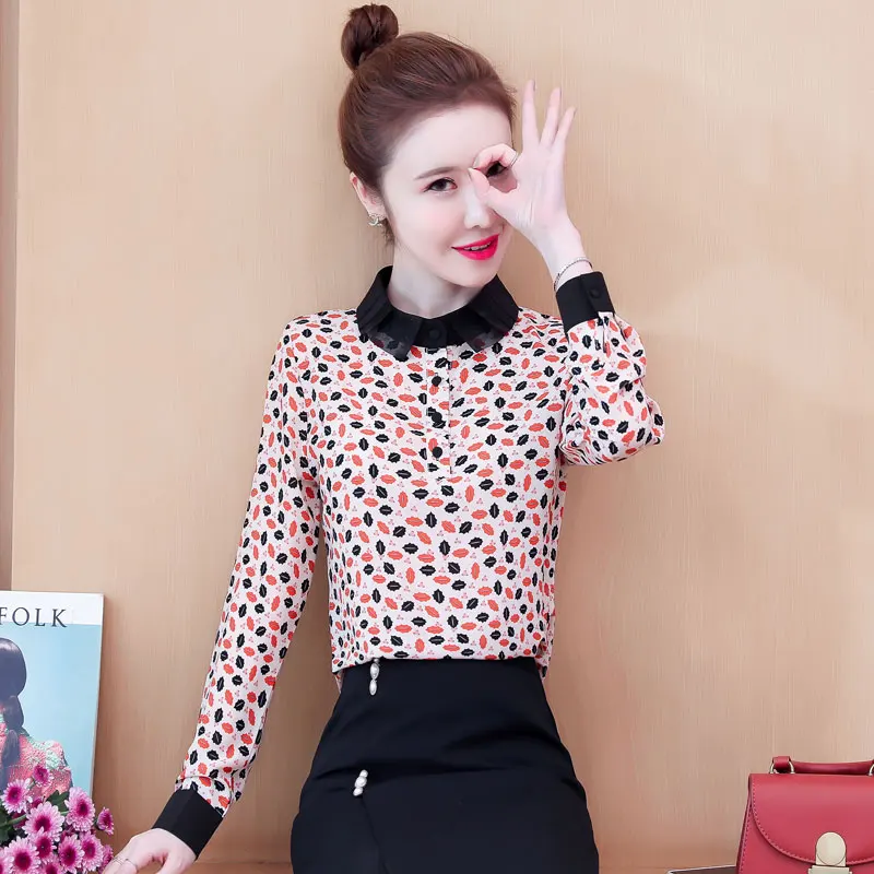 Блузка женская модная 2020 рубашка одежда корейский стиль Топ с длинным рукавом