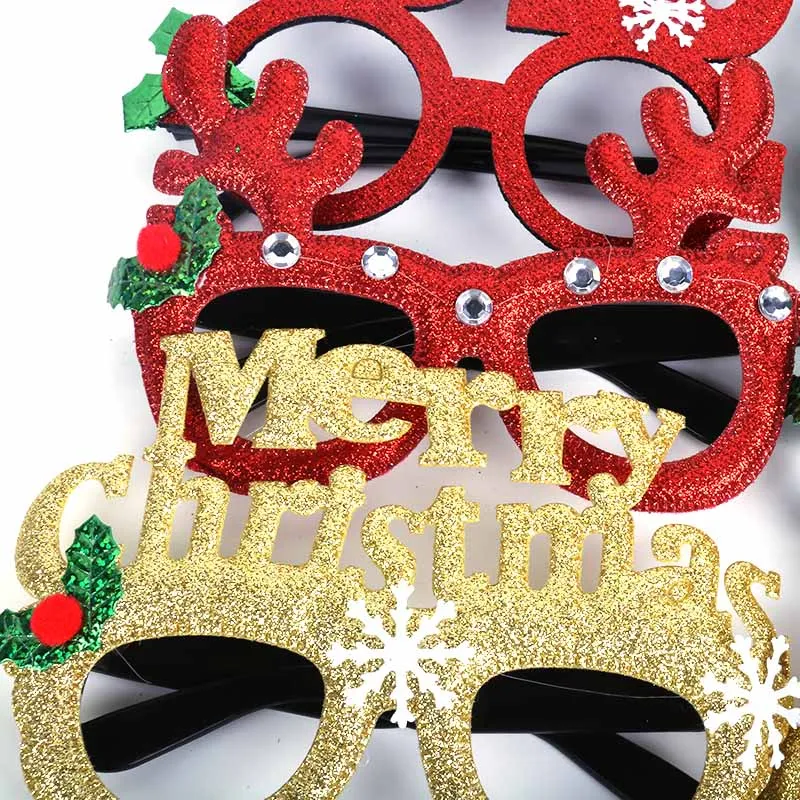 1pcs Merry Christmas Glasses 2021 New Year Smas Bow Navidad Photo Booth Props Natal Decorations for Home | Дом и сад