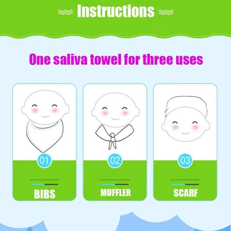 Civarua-Baberos de algod&oacute;n org&aacute;nico para beb&eacute;, Bandana absorbente, s&uacute;per suave, alimentaci&oacute;n, 1 unidad-1