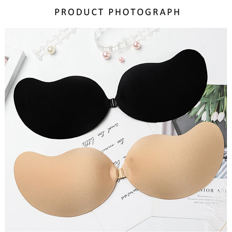 

Strapless Push Up Bralette Nipple Cover Underwear Seamless Front Closure Adhesive Bars Silicone Sticky Invisible Backless Bra